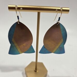 Beautiful Niobium Layered Half-moon Earrings